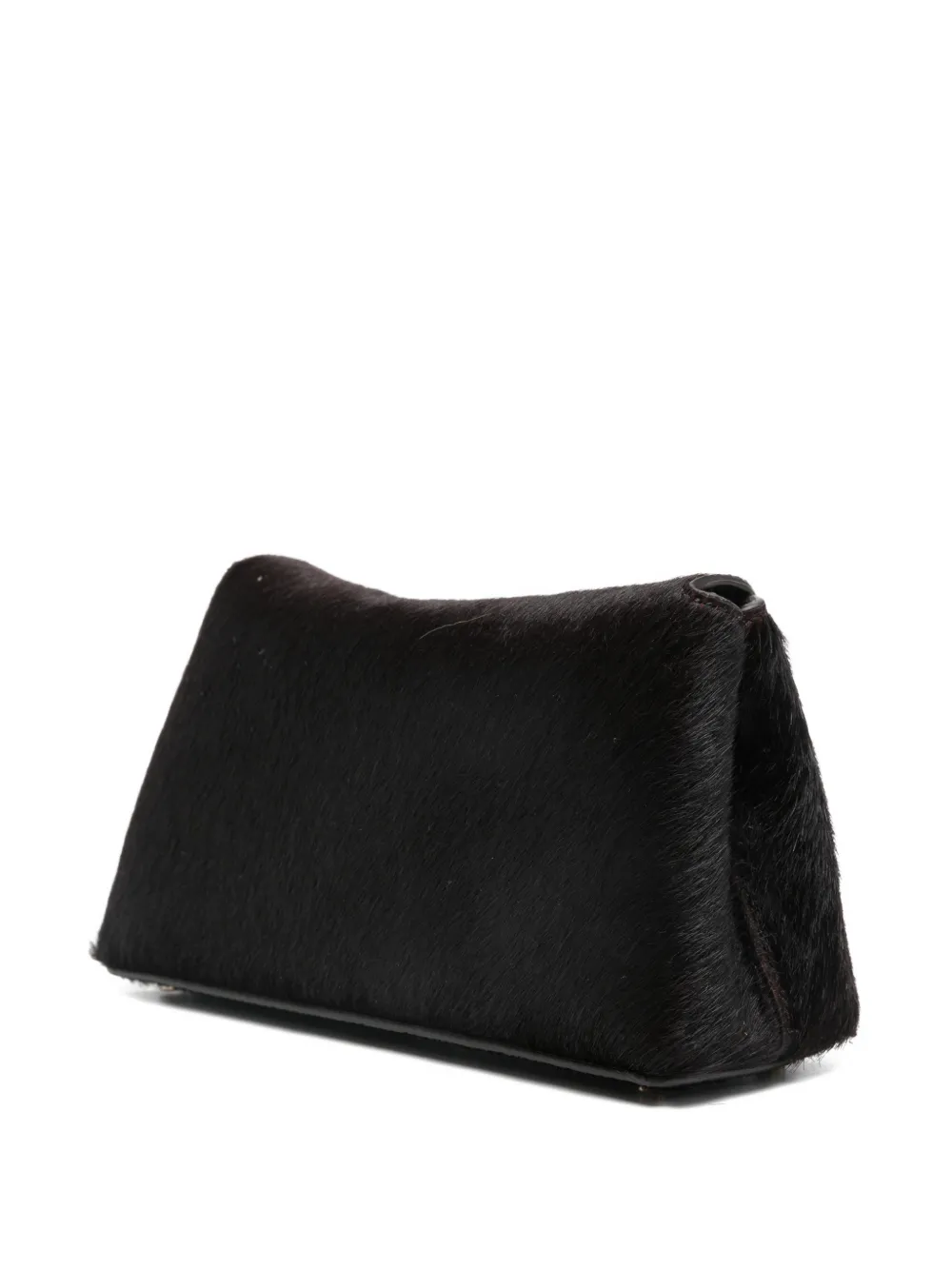 Totême Mini T-lock Pony-hair Clutch Bag In Black