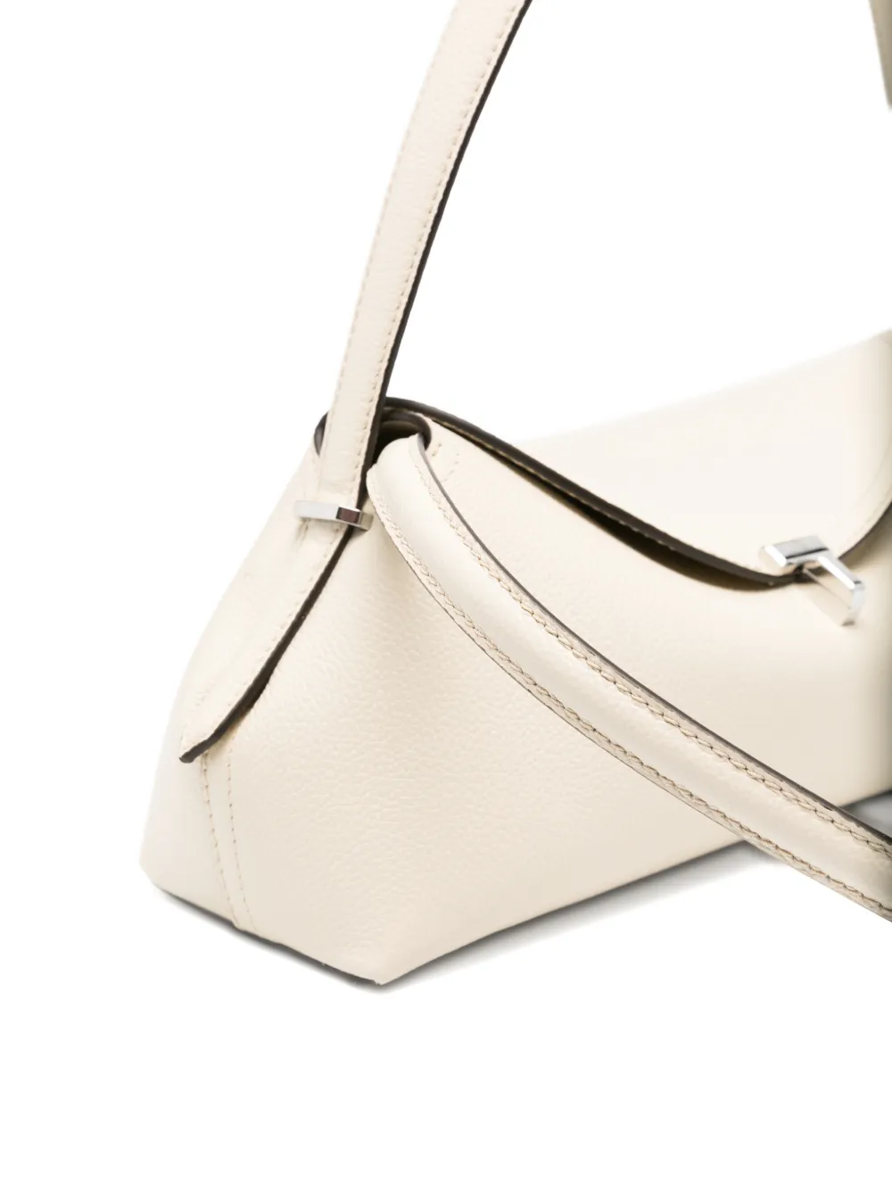 TOTEME T-lock schoudertas van bewerkt leer Beige