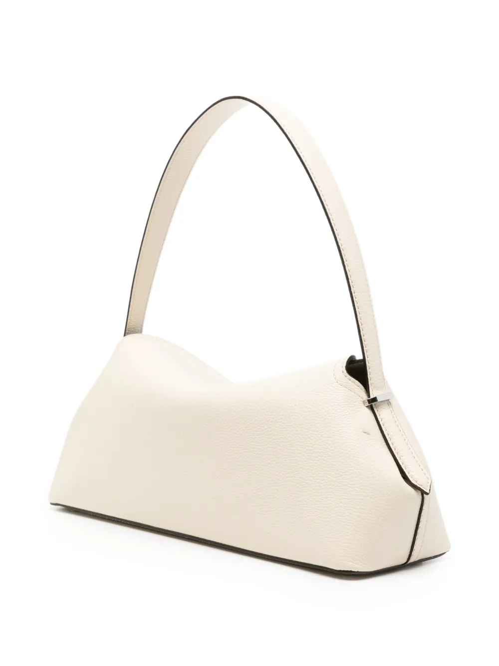 TOTEME T-lock schoudertas van bewerkt leer Beige