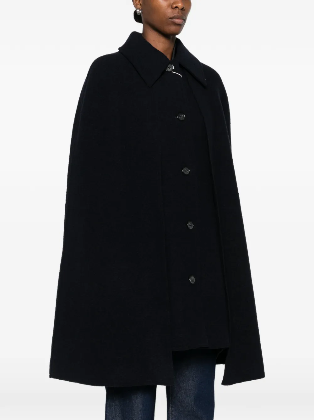  Toteme Buttoned Cape Coat - Blue 