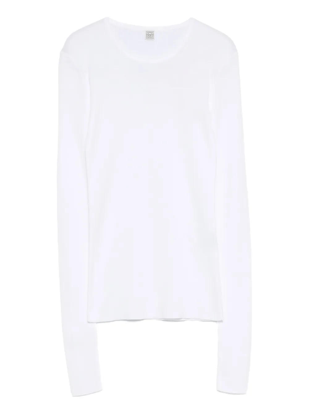 Totême Long-sleeve Cotton Top In White