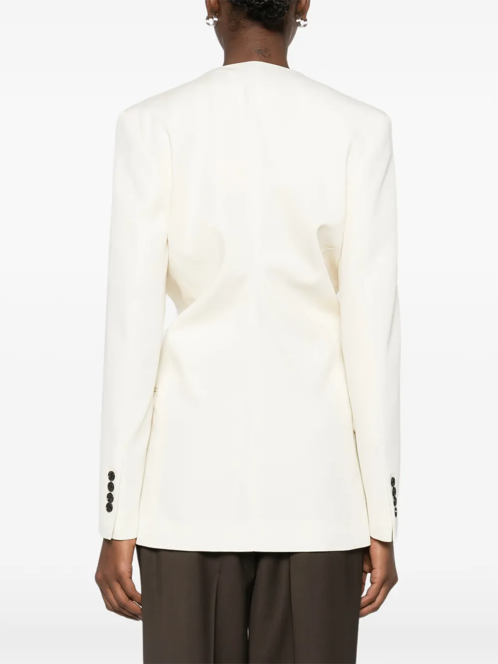 Totême Slouch Buttoned Blazer In White