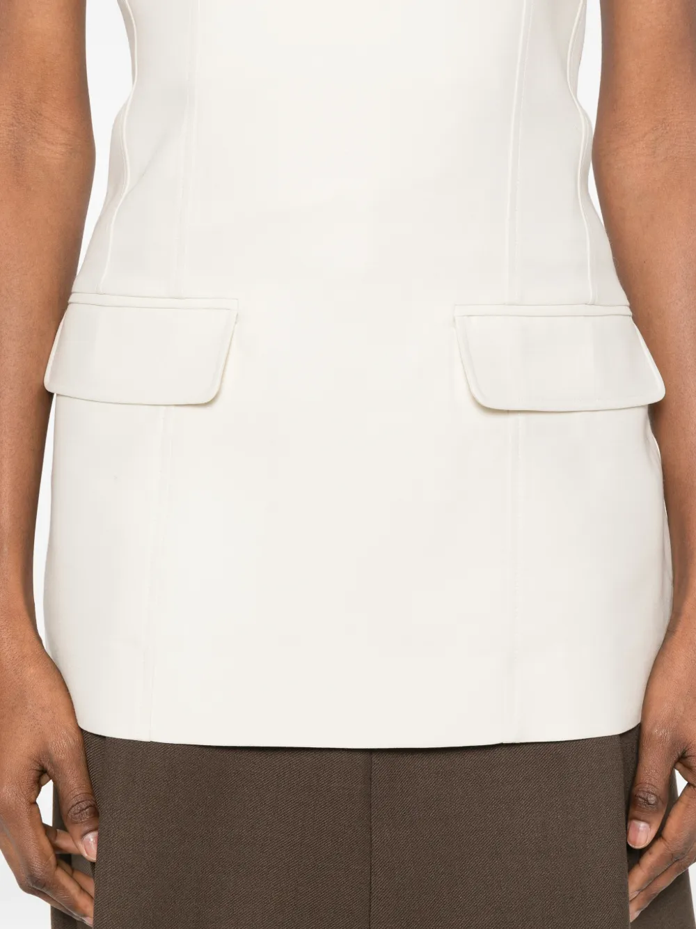 TOTEME Strapless crêpe top met zak Beige