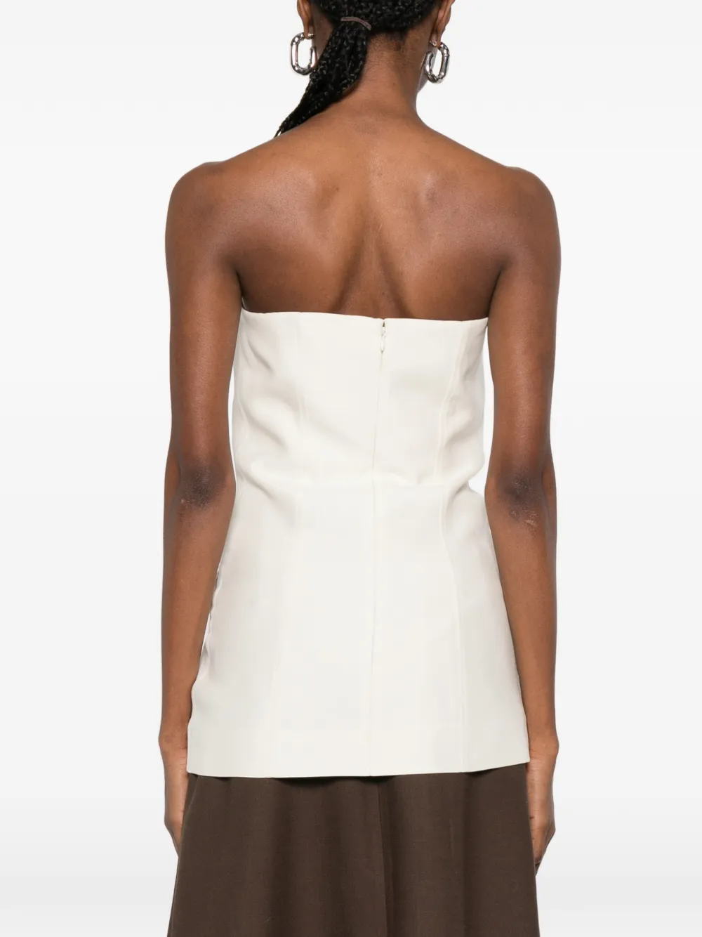 TOTEME Strapless crêpe top met zak Beige