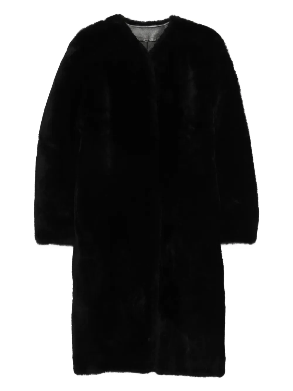 TOTEME Cappotto midi in shearling - Nero