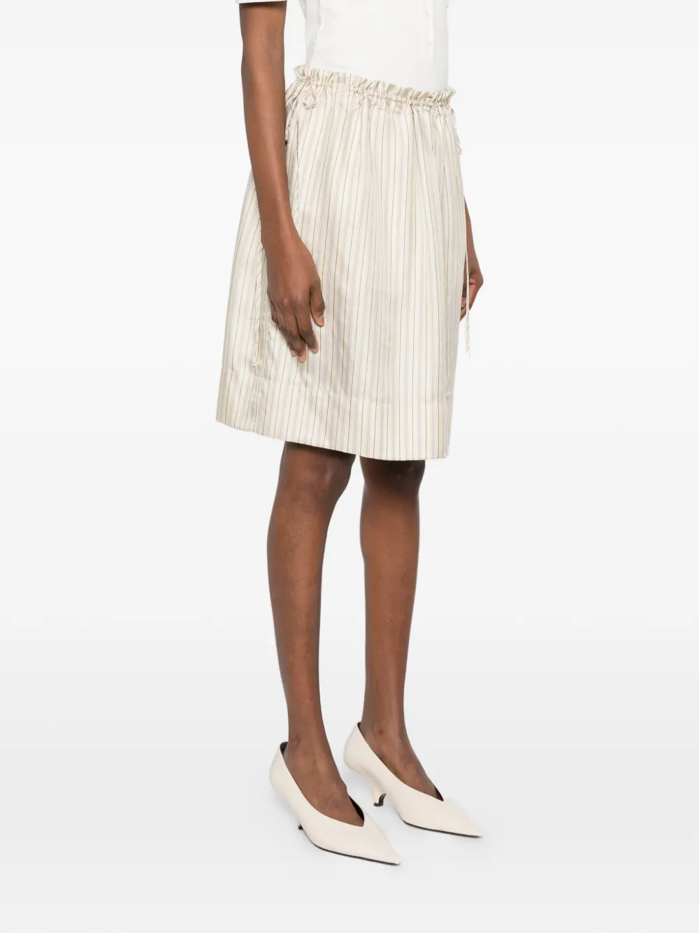 TOTEME Gestreepte mini-rok Beige
