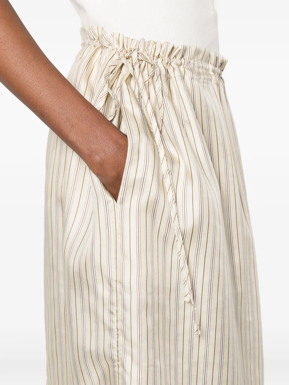 TOTEME Gestreepte mini-rok Beige