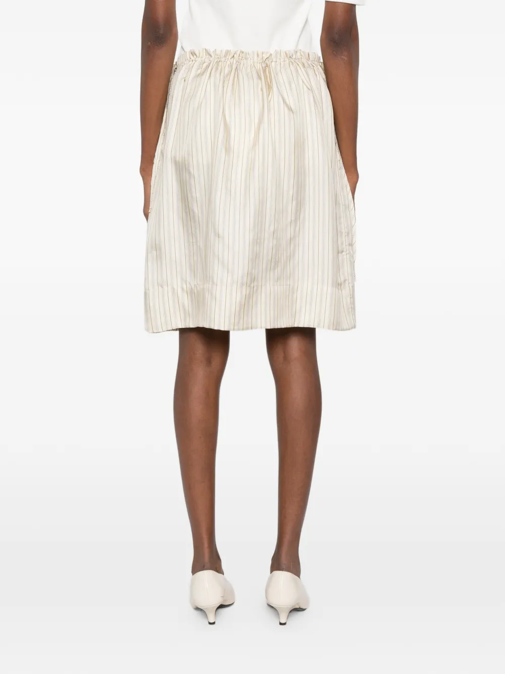 TOTEME Gestreepte mini-rok Beige