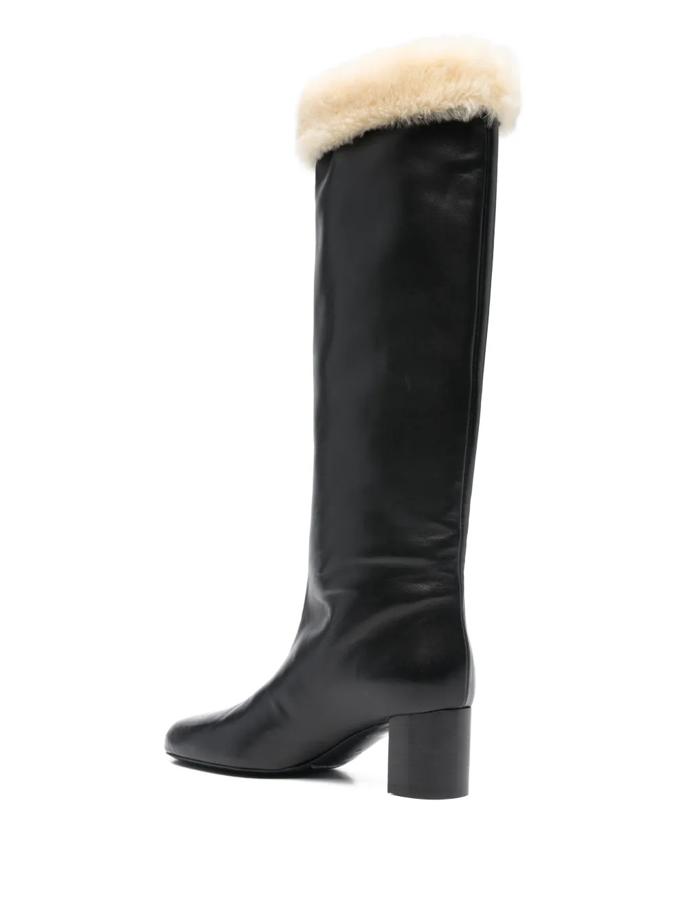 TOTEME Downtown knielaarzen met lammy afwerking Zwart