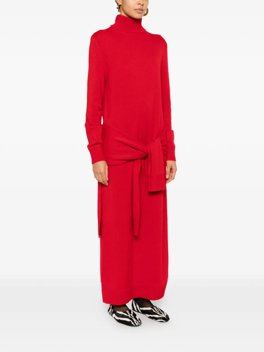  Toteme Knitted Turtleneck Maxi Dress - Red 