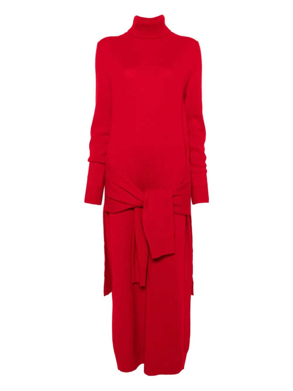TOTEME knitted turtleneck maxi dress - Rosso