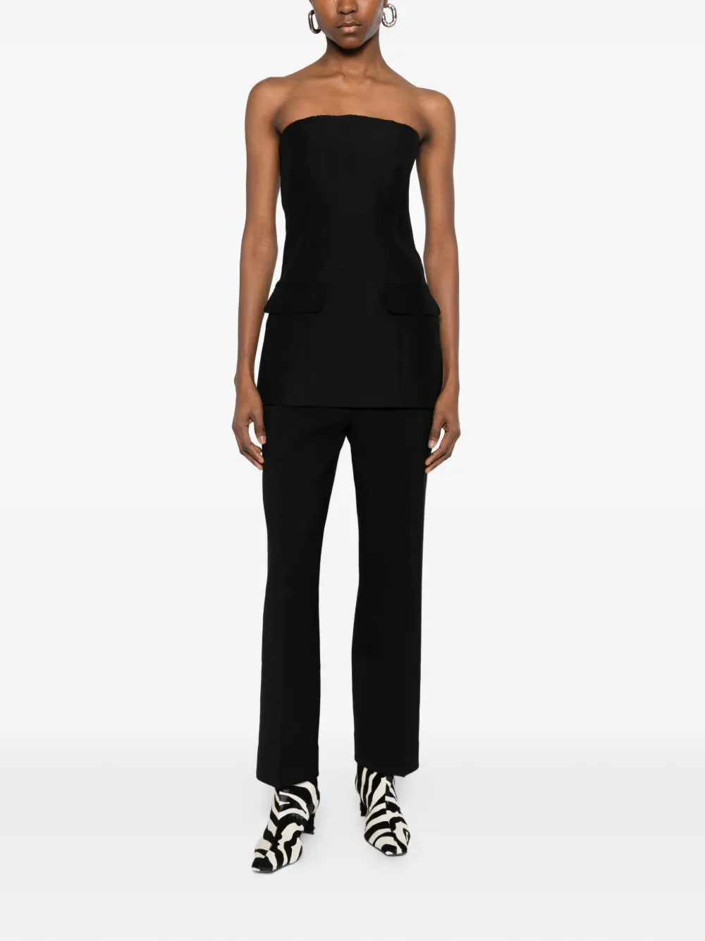  Toteme Strapless Pocket Top - Black 