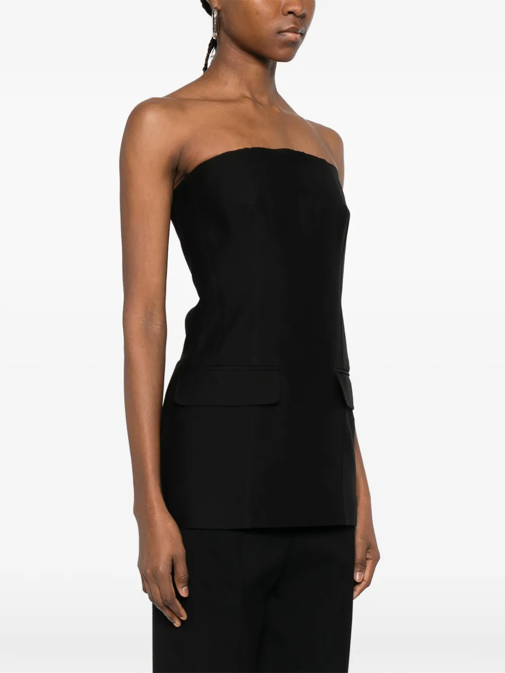  Toteme Strapless Pocket Top - Black 