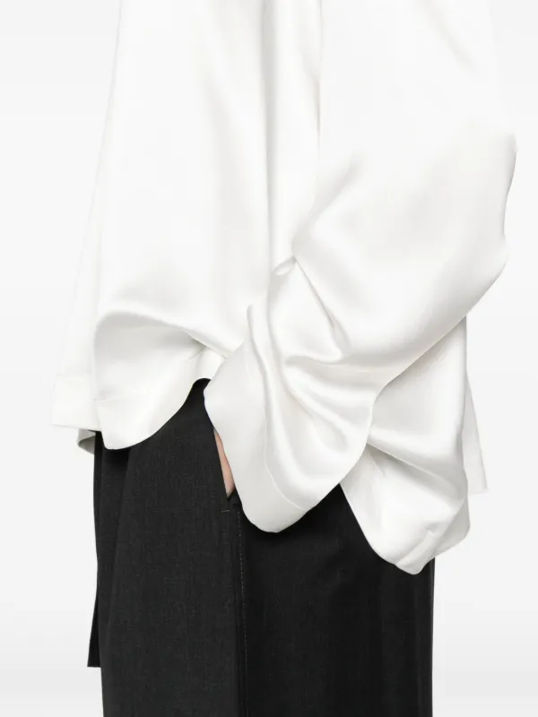 yu トーテム totem White Blouse Signature cotton shirt white – TOTEME
