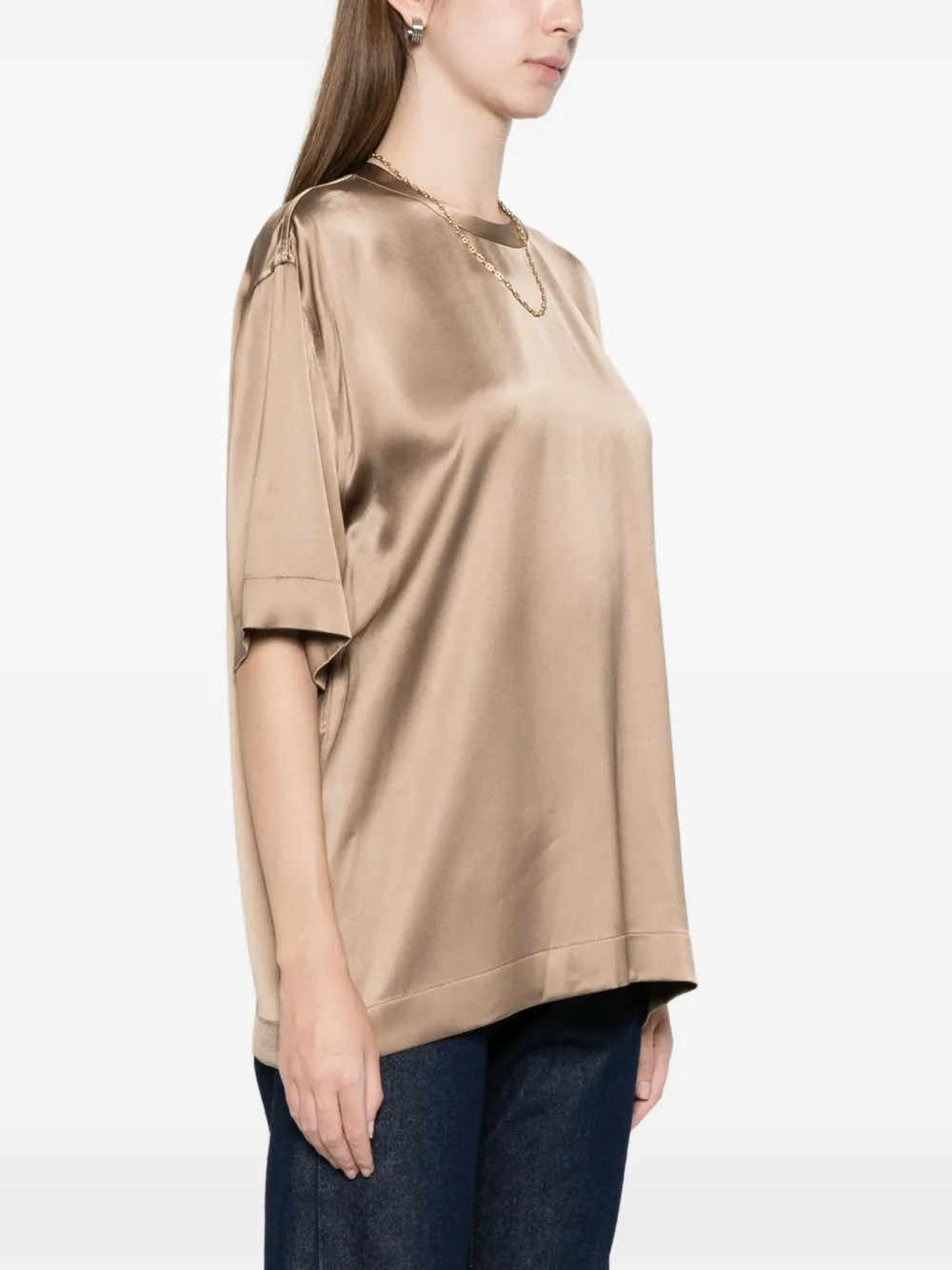 Totême Round-neck T-shirt In Brown