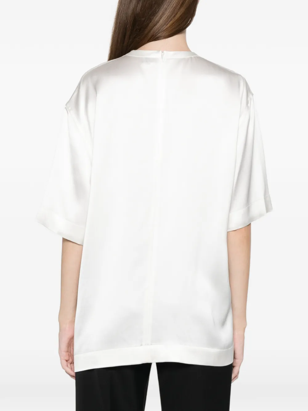 Totême Satin T-shirt In White