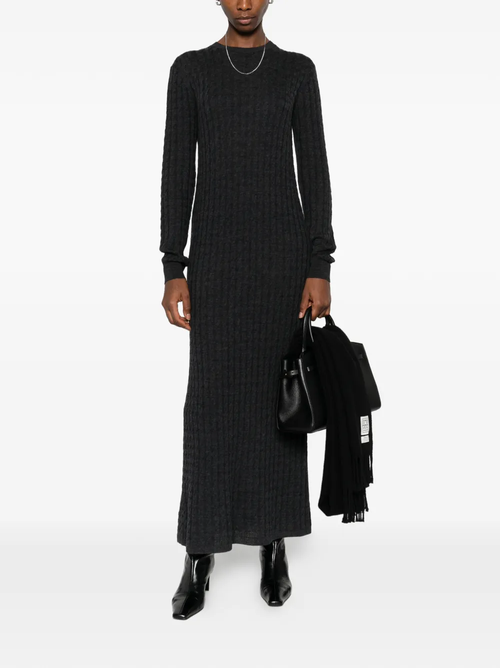 TOTEME Kabelgebreide maxi-jurk - Grijs