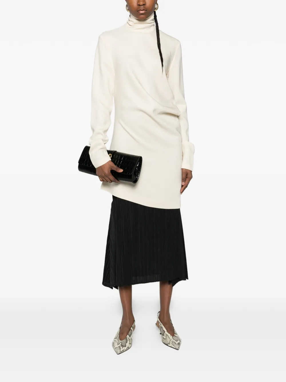 High-Neck Twist Blouse