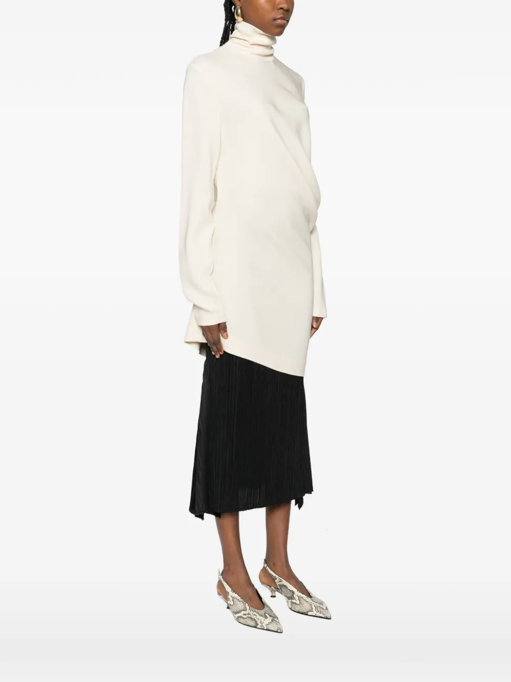 High-Neck Twist Blouse