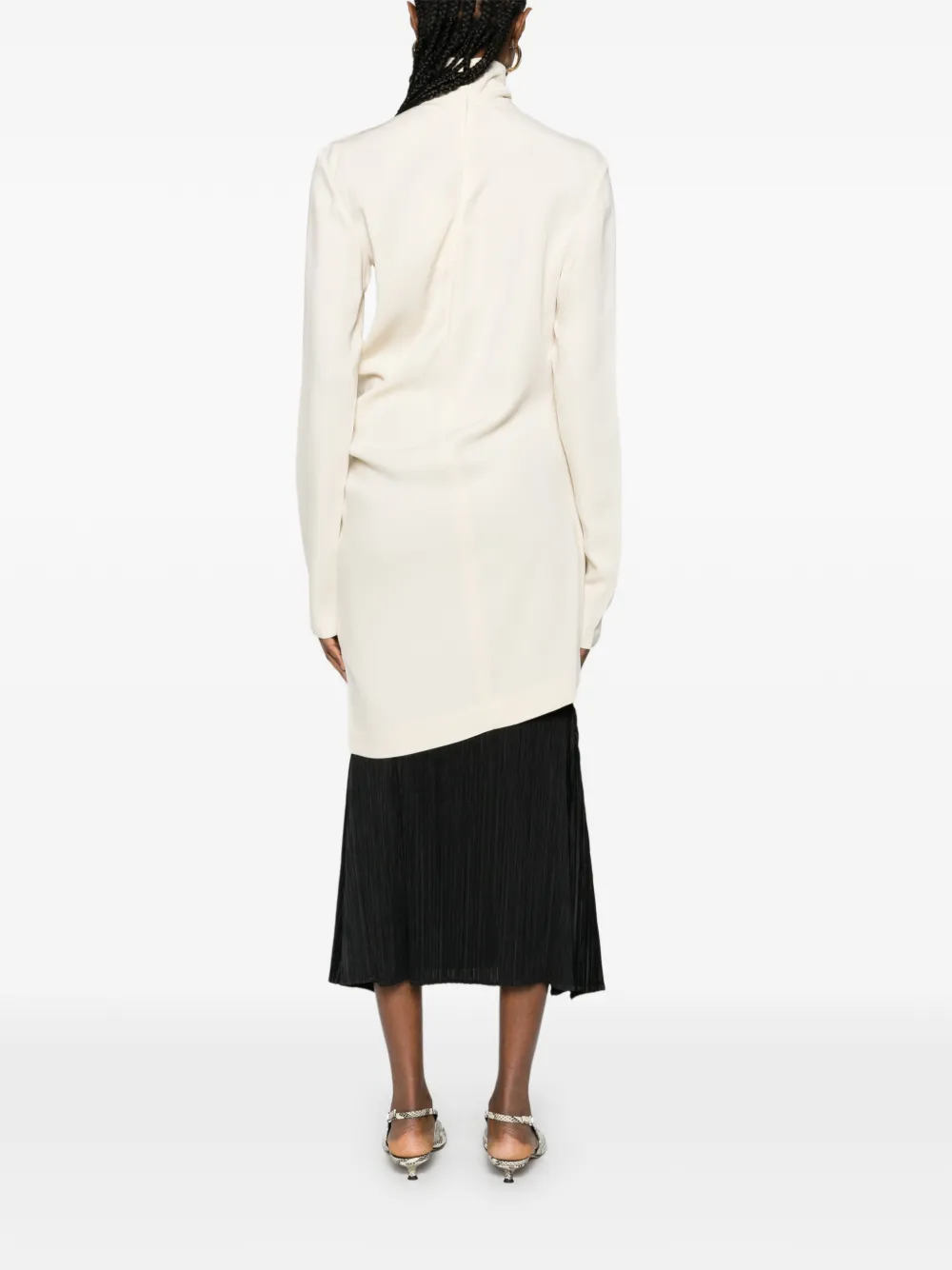 High-Neck Twist Blouse