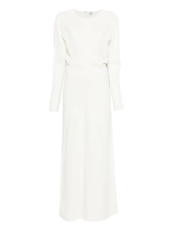 Toteme Long-sleeve Slouch Waist Dress - White Toteme Long-sleeve Slouch Waist Dress - White