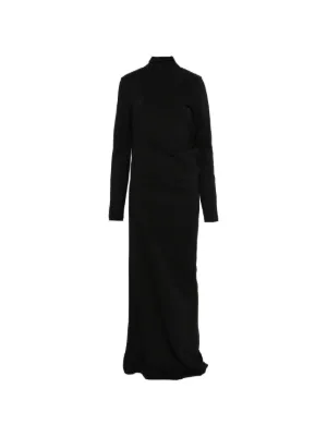 toteme long sleeve jersey dress Boatneck | Black Color_Sky-Blue