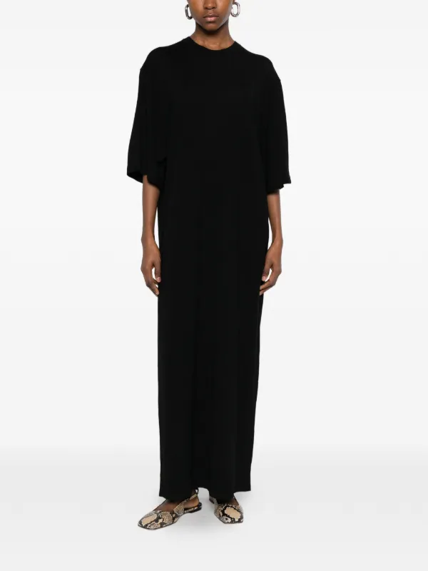 midi dress cocktail Muriel | Black Boat-Neck Volume-Hem Option:1/EA | Size : 4 1/2