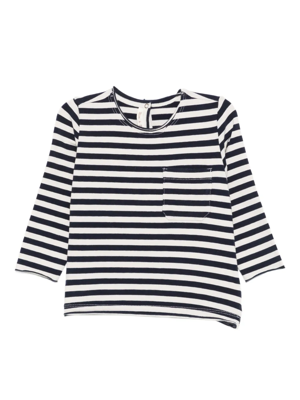 Zhoe & Tobiah striped-pattern chest-pocket top | Neutrals | Image 1