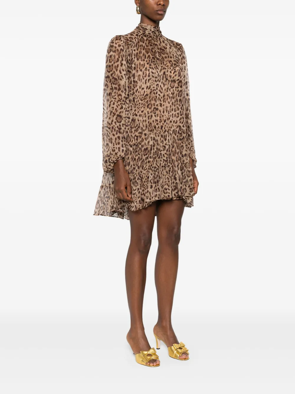 Rixo Anaya gelaagde mini-jurk Bruin