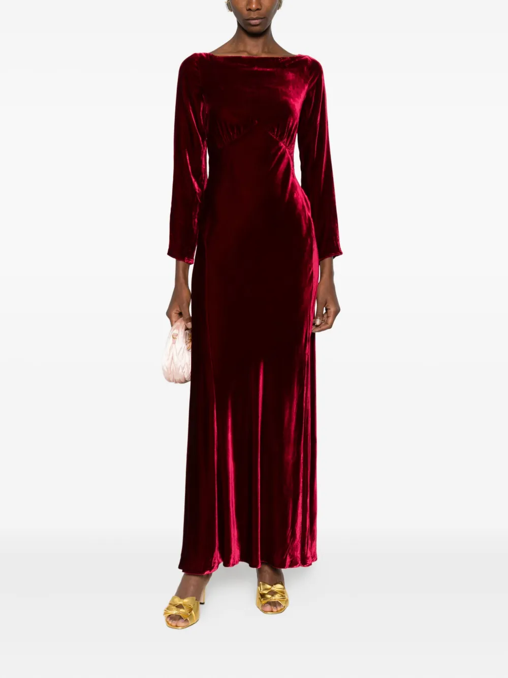 Rixo Devina long-sleeve maxi dress - Rood