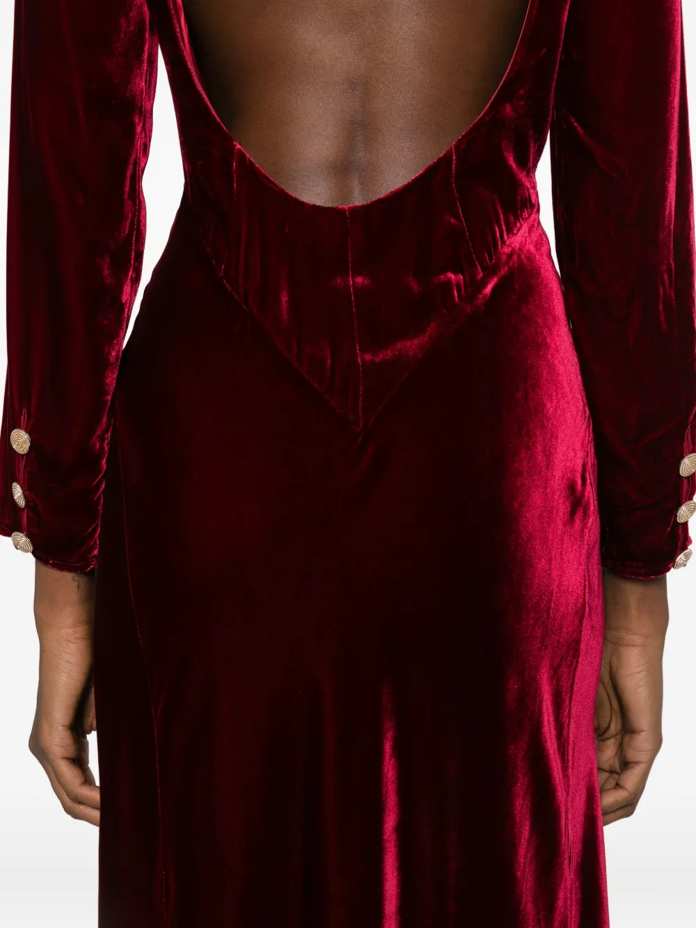 Rixo Devina maxi-jurk met lange mouwen Rood