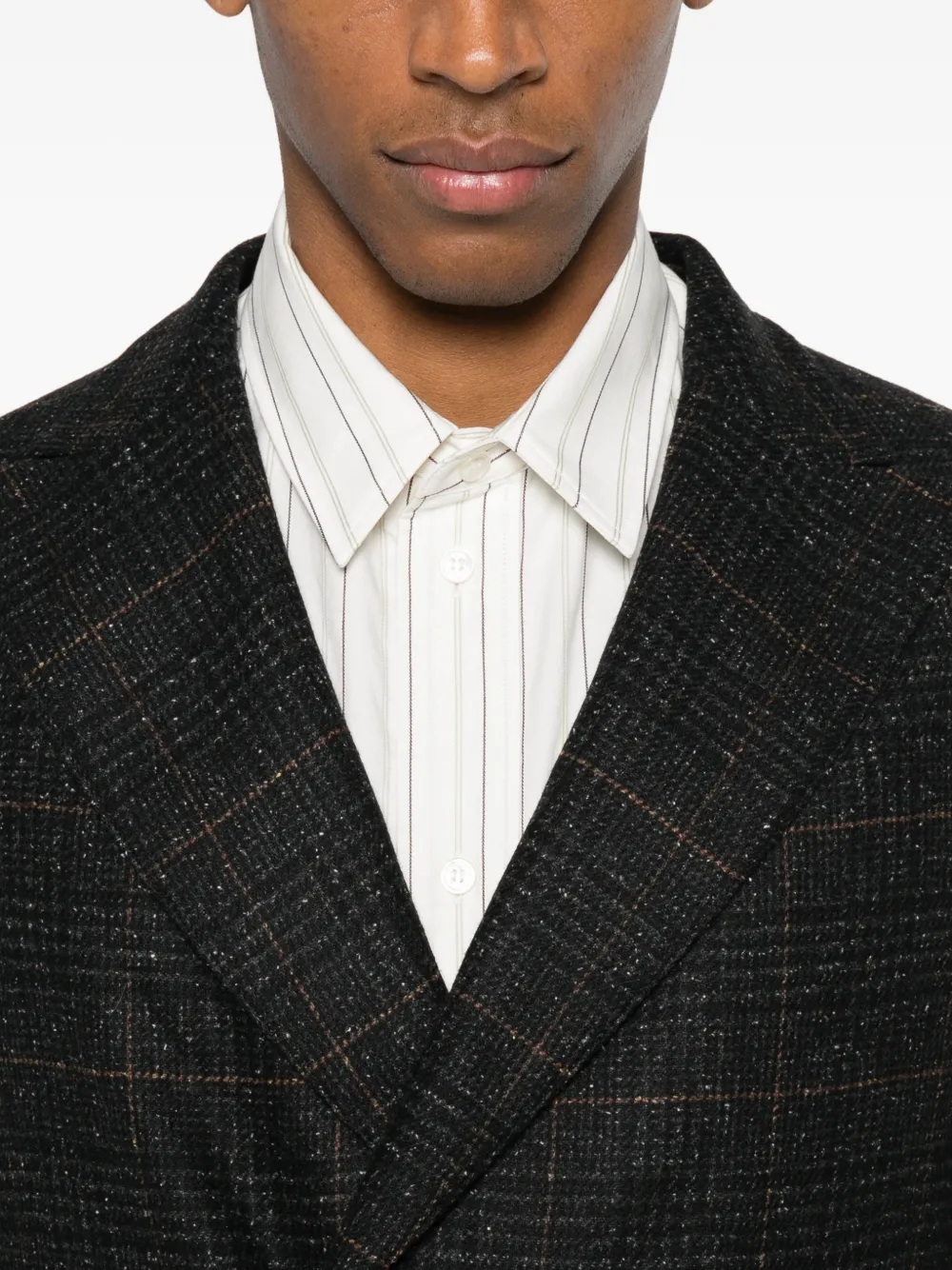 Boglioli Double-breasted Check-pattern Jacket In Black
