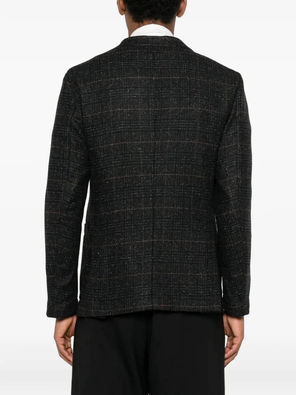 Boglioli Double-breasted Check-pattern Jacket In Black