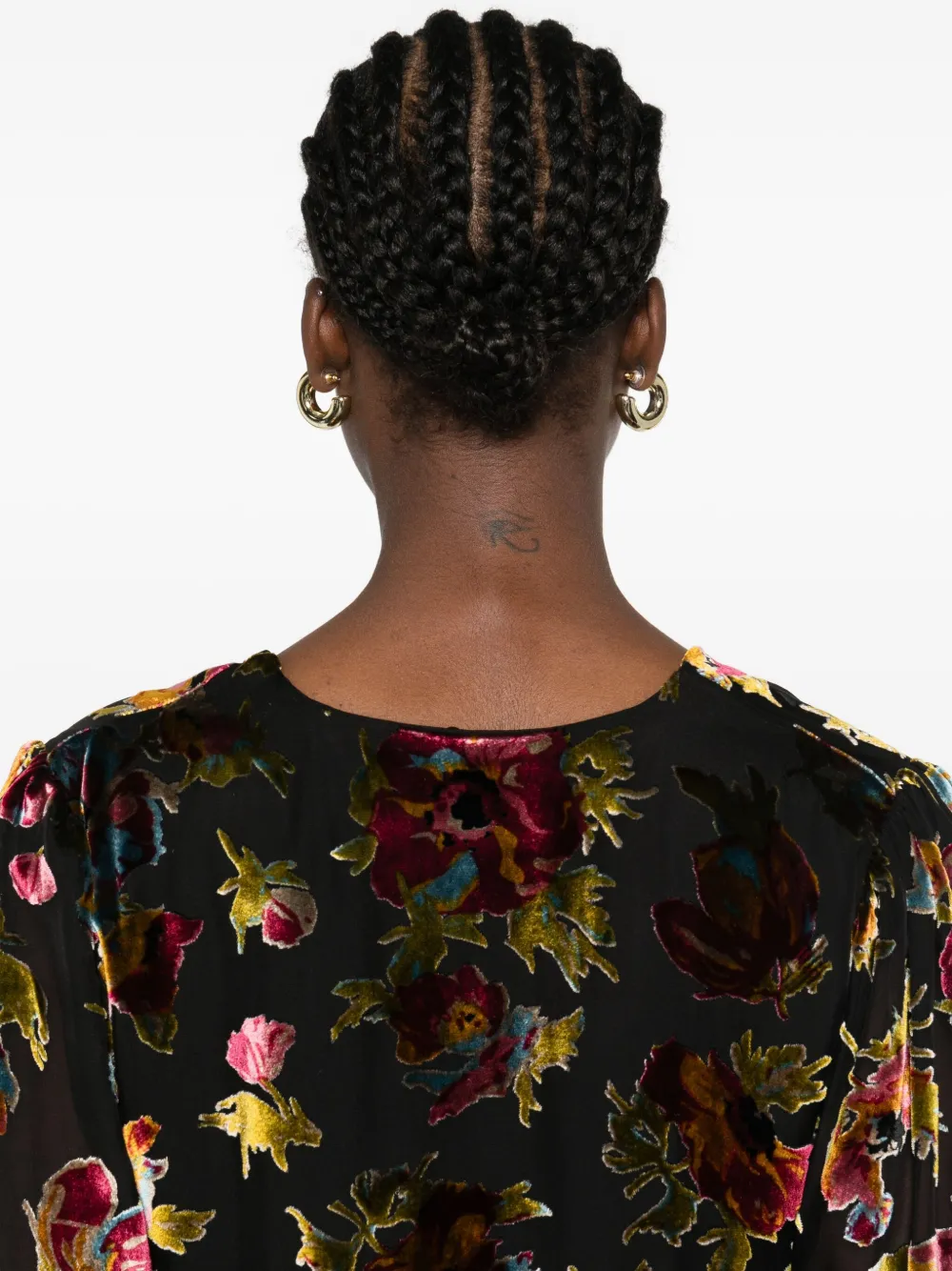 Rixo Everlyn top met bloemenprint en geknoopt detail Zwart