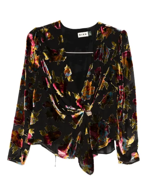 Rixo Everlyn floral knot top