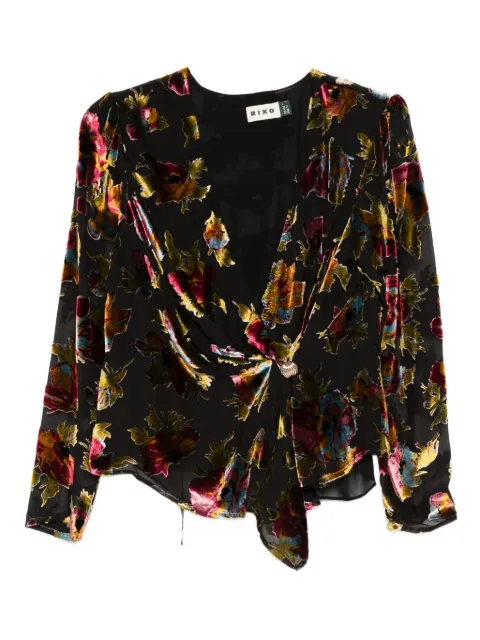 Rixo Everlyn floral knot top