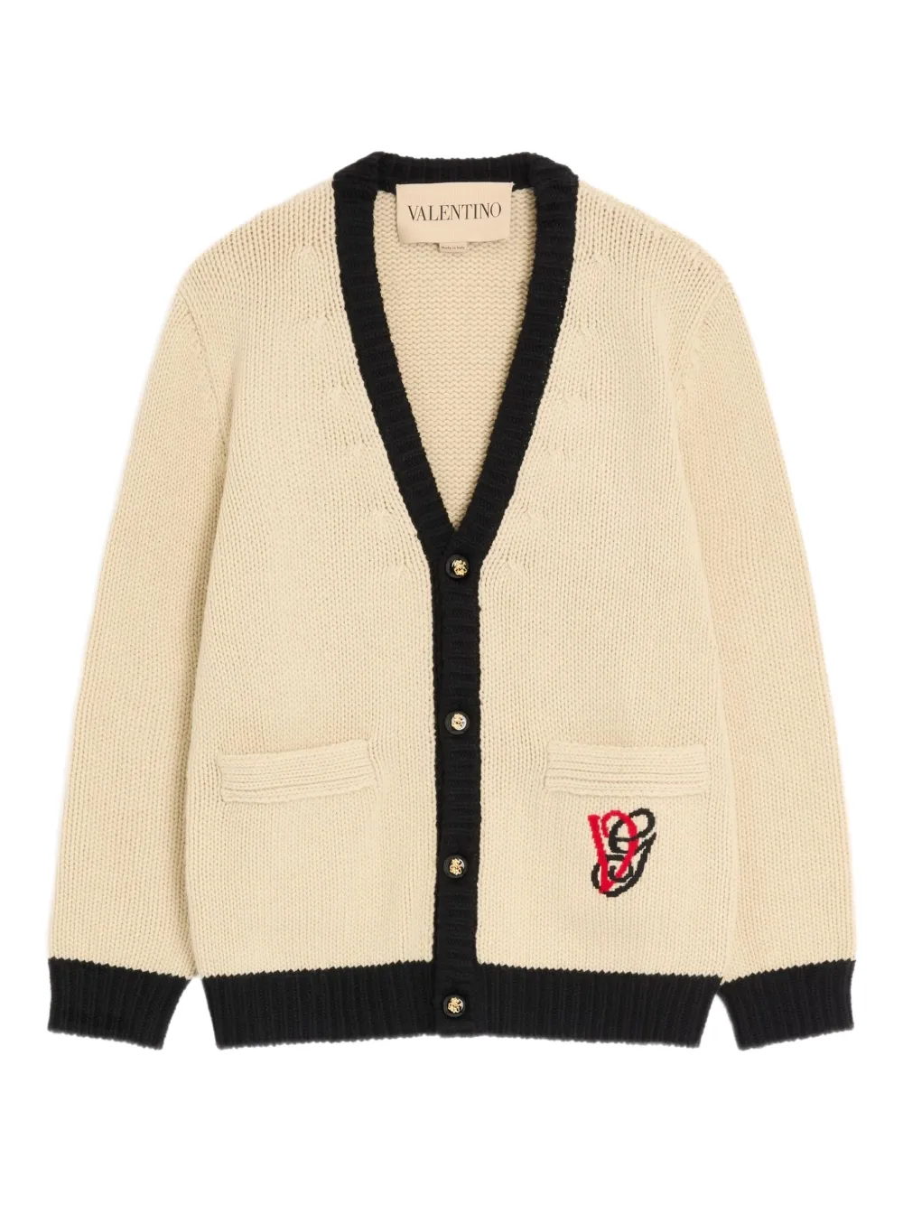 Valentino Garavani エンブロイダリー カーディガン - ニュートラル Valentino Garavani エンブロイダリー カーディガン - ニュートラル