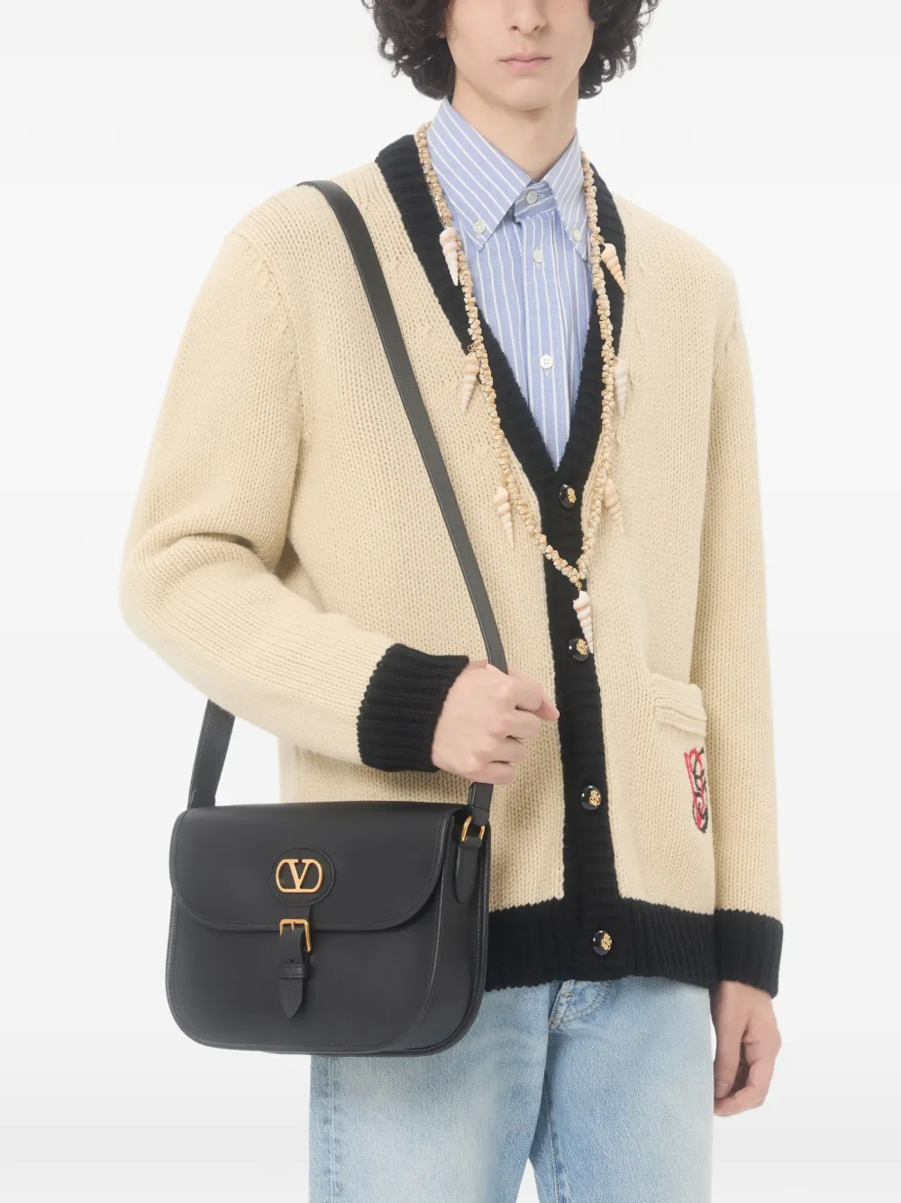 Valentino Garavani Cardigan in lana con ricamo - Toni neutri