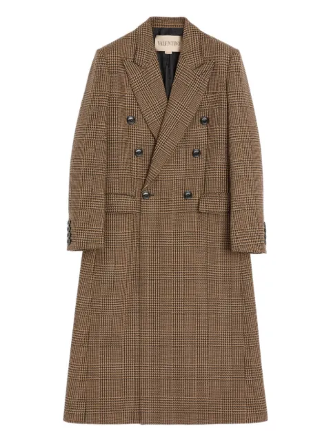 Valentino Garavani check-print double-breasted coat