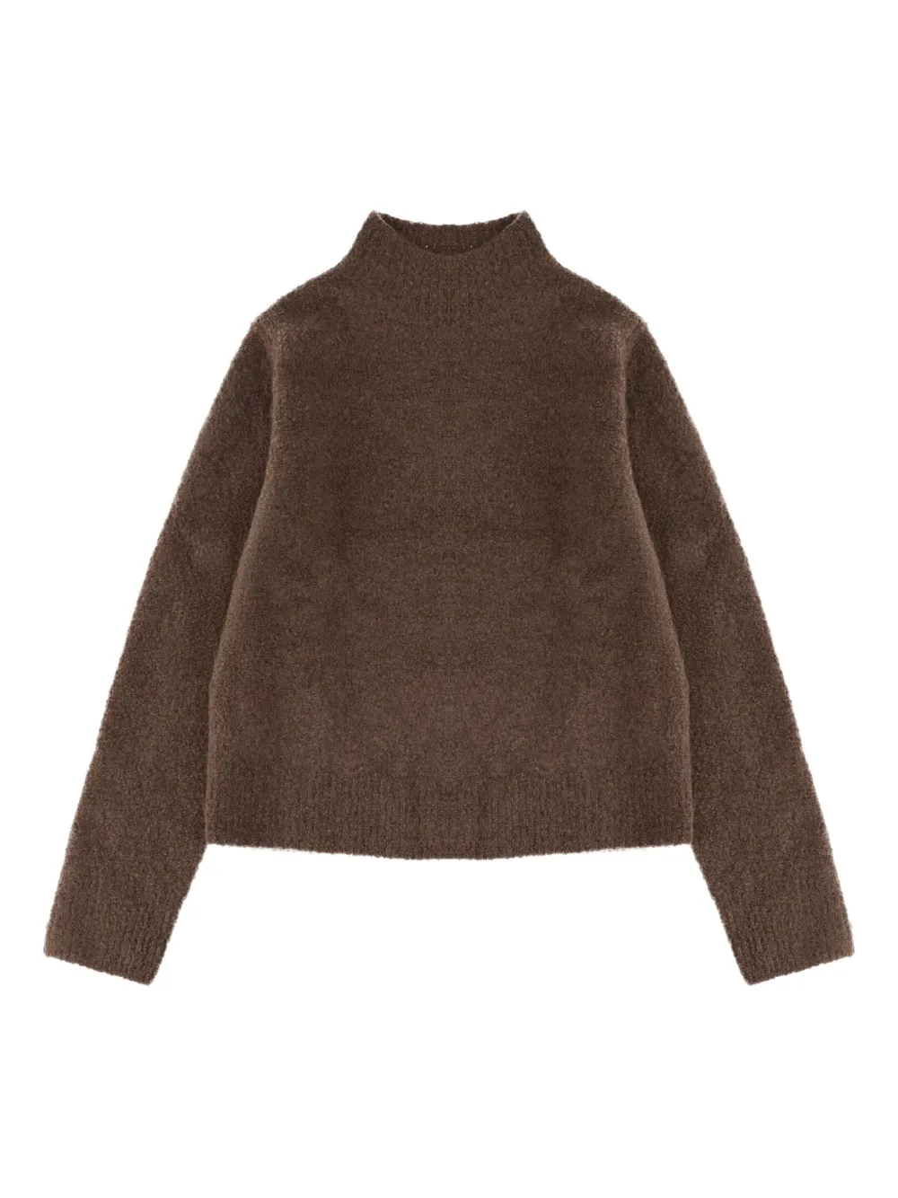 Hugo Boss Funnel Neck Sweater In Brown