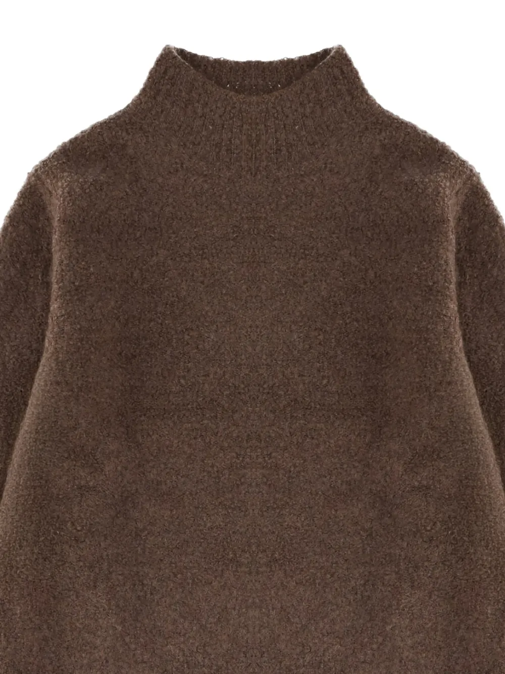 Hugo Boss Funnel Neck Sweater In Brown