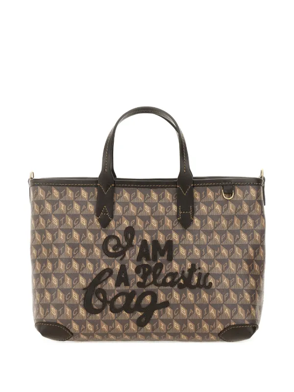 Anya Hindmarch アップリケ ハンドバッグ | ブラウン | FARFETCH JP
