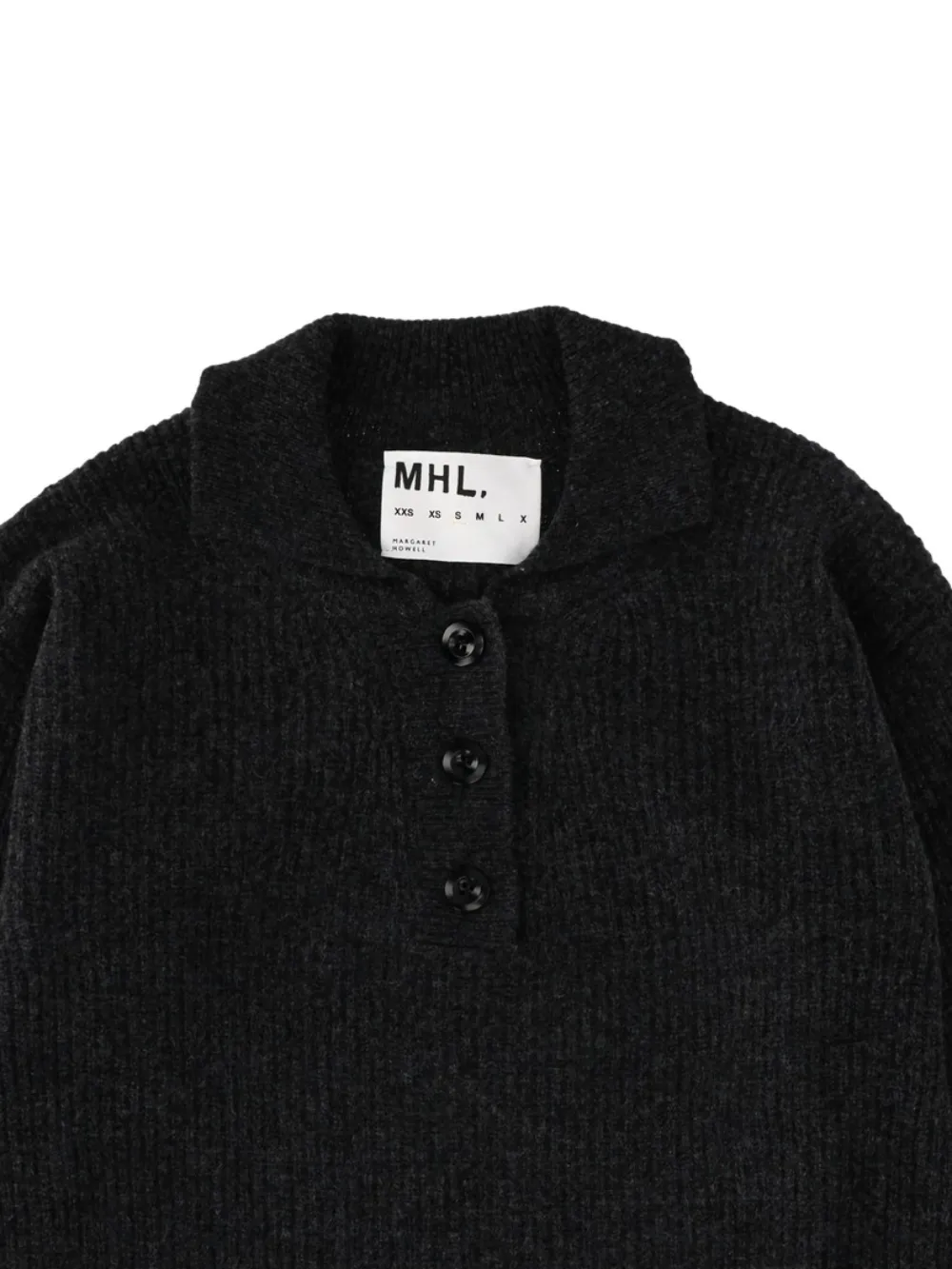  Margaret Howell Button Collar Polo Shirt - Black 