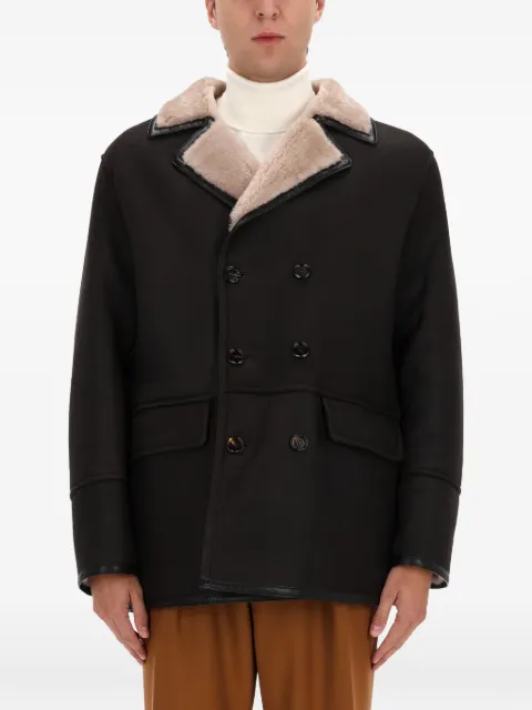 BOSS veste croisée à col en fourrure