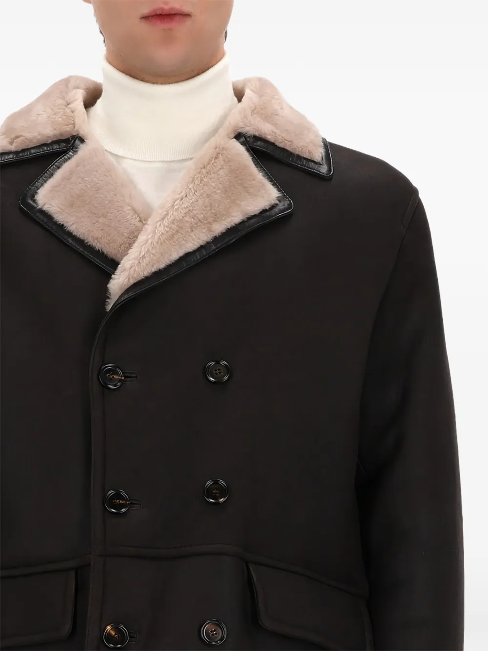 BOSS chaqueta con cuello de pelo y doble botonadura | Chamarras de piel | Image 2