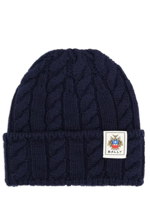 Bally Gorro de tricô com patch de logo