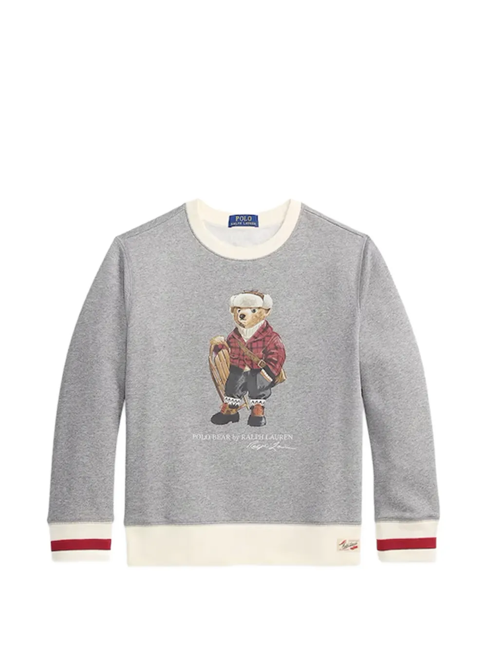 POLO RALPH LAUREN KIDS bear-print crew-neck sweatshirt - Grigio