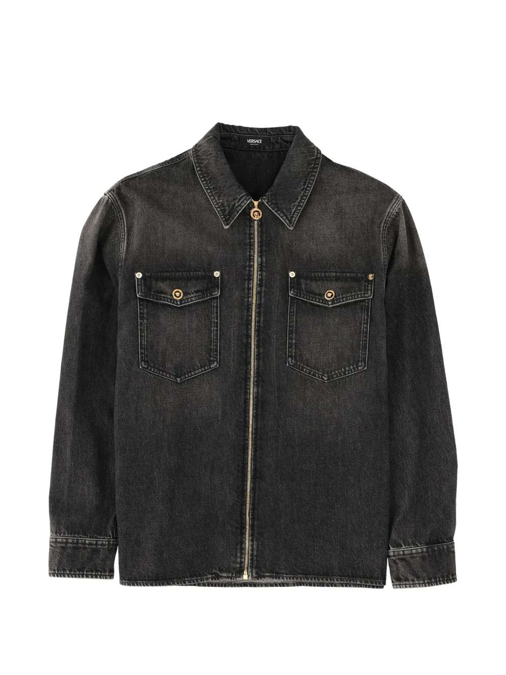 Versace zip-up cotton jacket - Nero