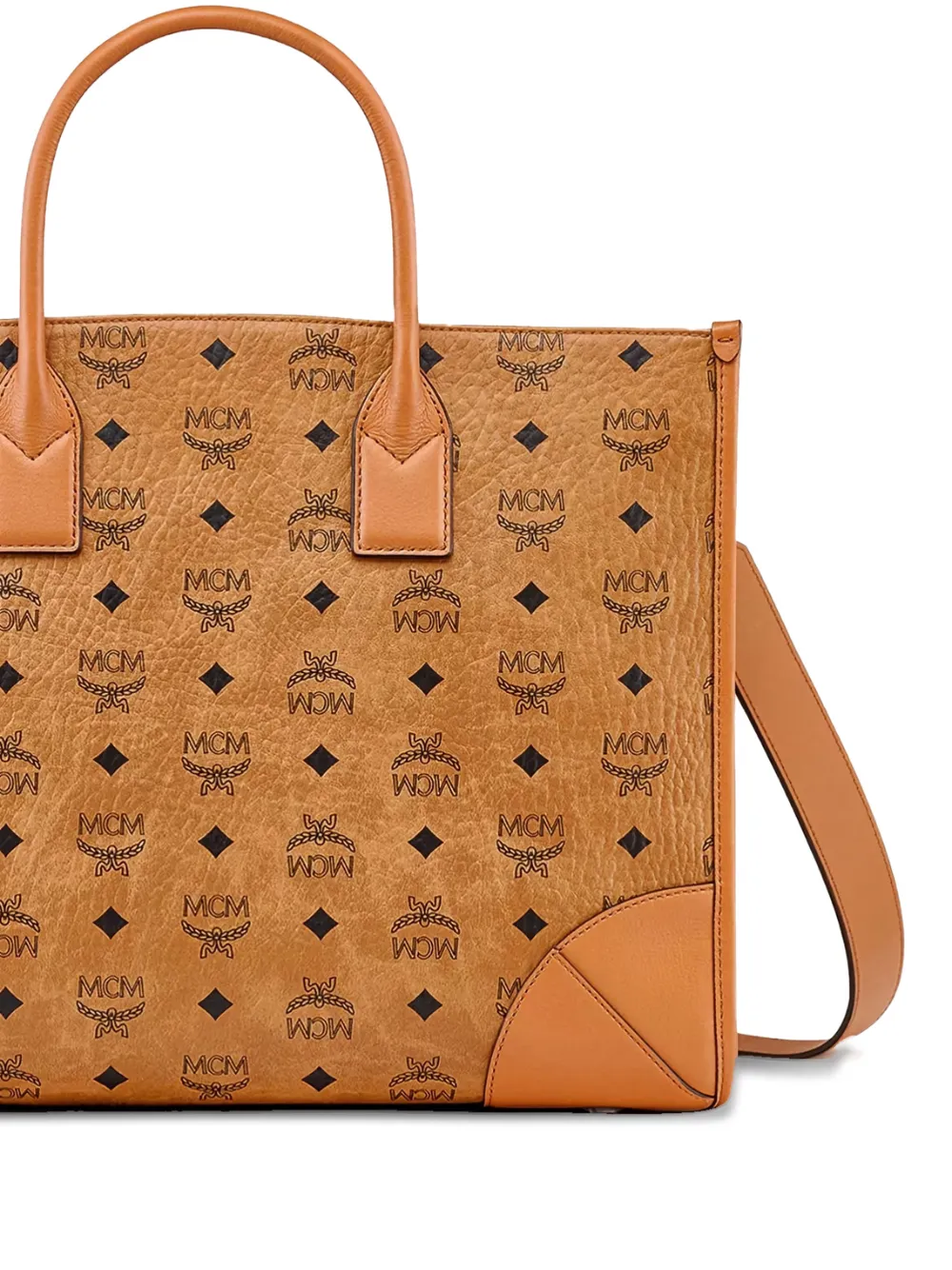 MCM logo handle tote bag - Bruin
