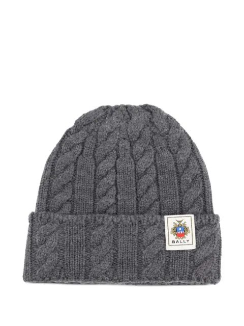 Bally Gorro de tricô com patch de logo